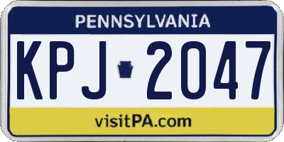 PA license plate KPJ2047