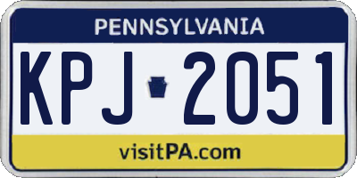 PA license plate KPJ2051
