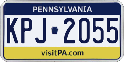 PA license plate KPJ2055
