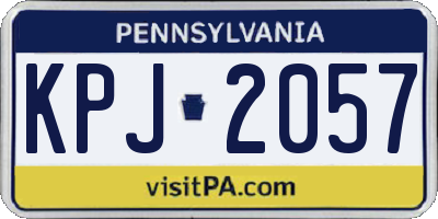 PA license plate KPJ2057