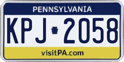 PA license plate KPJ2058