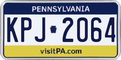 PA license plate KPJ2064