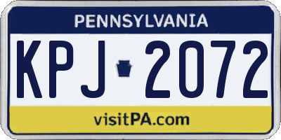 PA license plate KPJ2072
