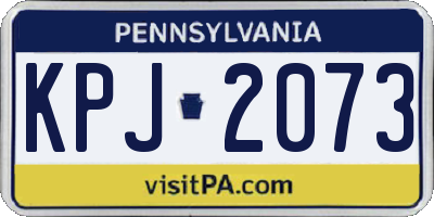 PA license plate KPJ2073