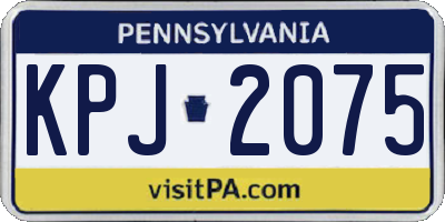 PA license plate KPJ2075