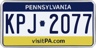 PA license plate KPJ2077
