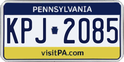 PA license plate KPJ2085