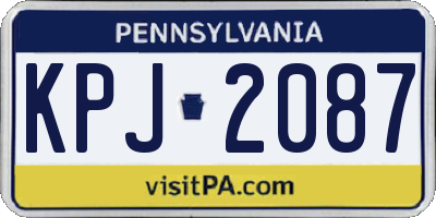 PA license plate KPJ2087
