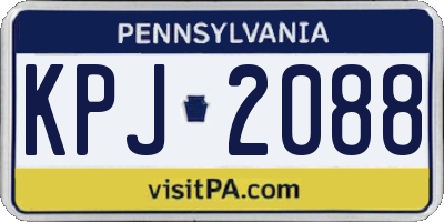 PA license plate KPJ2088