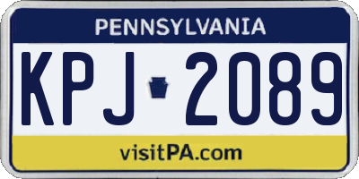PA license plate KPJ2089