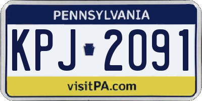 PA license plate KPJ2091
