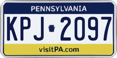 PA license plate KPJ2097