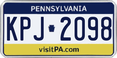 PA license plate KPJ2098