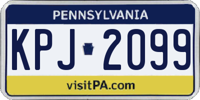 PA license plate KPJ2099