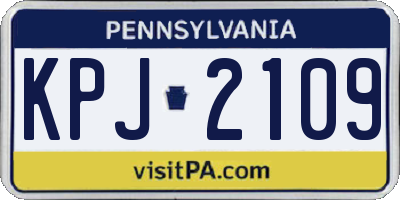 PA license plate KPJ2109