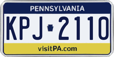 PA license plate KPJ2110