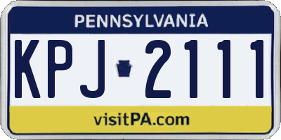 PA license plate KPJ2111