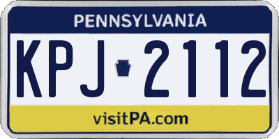 PA license plate KPJ2112