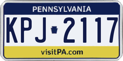 PA license plate KPJ2117