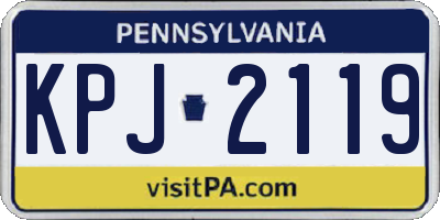PA license plate KPJ2119