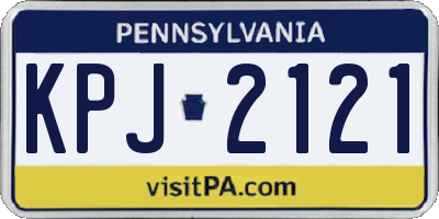 PA license plate KPJ2121