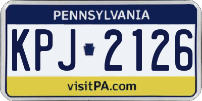 PA license plate KPJ2126