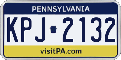 PA license plate KPJ2132