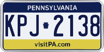 PA license plate KPJ2138