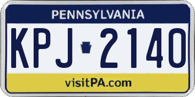 PA license plate KPJ2140
