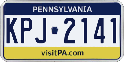 PA license plate KPJ2141