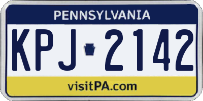 PA license plate KPJ2142