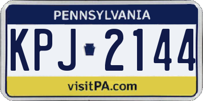 PA license plate KPJ2144