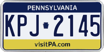 PA license plate KPJ2145