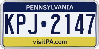 PA license plate KPJ2147