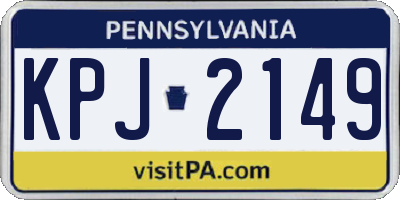 PA license plate KPJ2149