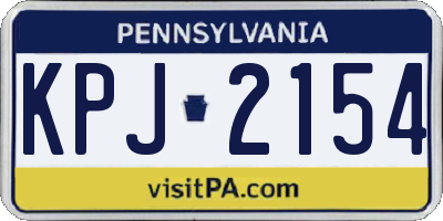 PA license plate KPJ2154