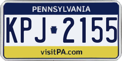 PA license plate KPJ2155