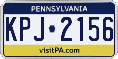 PA license plate KPJ2156