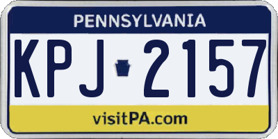 PA license plate KPJ2157