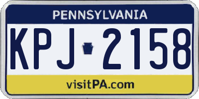 PA license plate KPJ2158