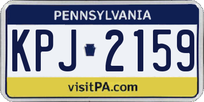 PA license plate KPJ2159