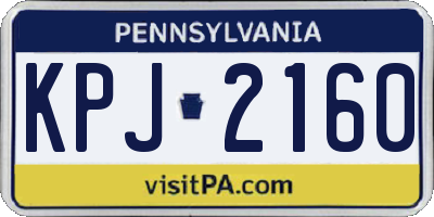 PA license plate KPJ2160