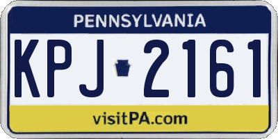 PA license plate KPJ2161