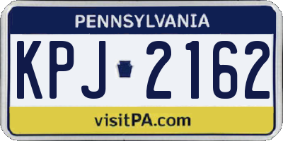 PA license plate KPJ2162