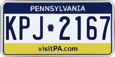 PA license plate KPJ2167