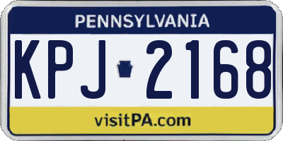 PA license plate KPJ2168