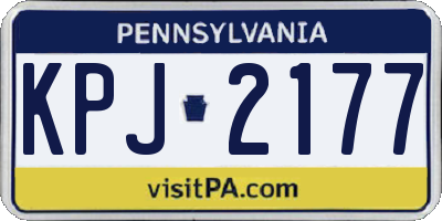PA license plate KPJ2177
