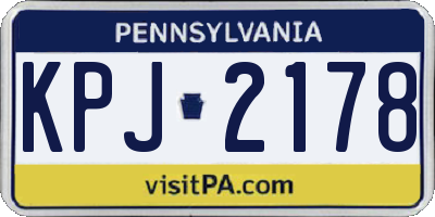 PA license plate KPJ2178