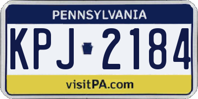 PA license plate KPJ2184