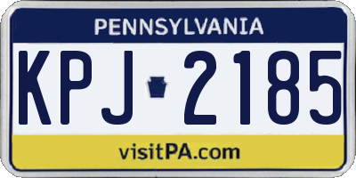 PA license plate KPJ2185